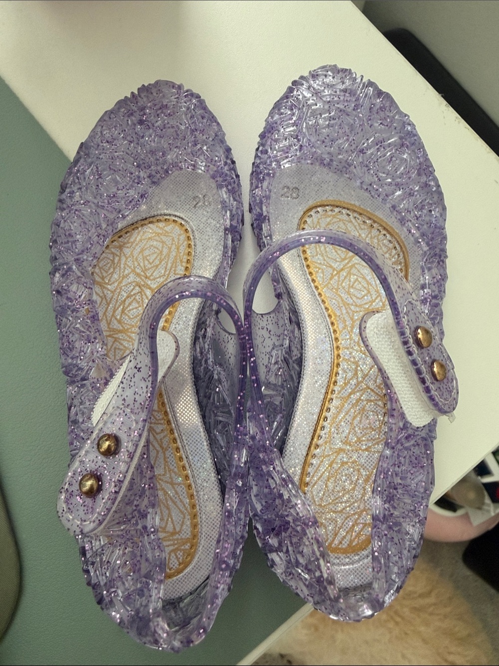 Girls' Sparkle Jelly Mary Jane Shoes - Lavender